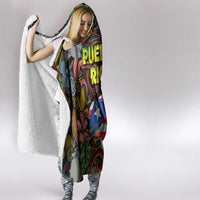 Puerto Rico Hooded Blanket The Coqui Frog Tropical Doodle Style - Wonder Print Shop