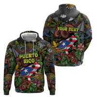 Personalized Puerto Rico Hoodie The Coqui Frog Tropical Doodle Style - Wonder Print Shop