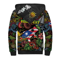 Personalized Puerto Rico Sherpa Hoodie The Coqui Frog Tropical Doodle Style - Wonder Print Shop