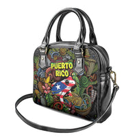 Puerto Rico Shoulder Handbag The Coqui Frog Tropical Doodle Style - Wonder Print Shop