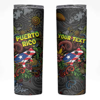 Personalized Puerto Rico Skinny Tumbler The Coqui Frog Tropical Doodle Style - Wonder Print Shop