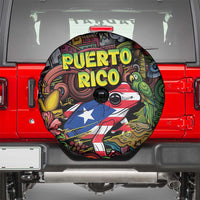 Puerto Rico Spare Tire Cover The Coqui Frog Tropical Doodle Style - Wonder Print Shop