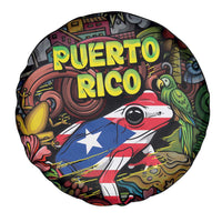 Puerto Rico Spare Tire Cover The Coqui Frog Tropical Doodle Style - Wonder Print Shop