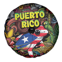 Puerto Rico Spare Tire Cover The Coqui Frog Tropical Doodle Style - Wonder Print Shop