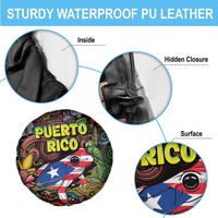 Puerto Rico Spare Tire Cover The Coqui Frog Tropical Doodle Style - Wonder Print Shop