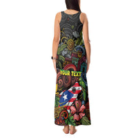 Personalized Puerto Rico Tank Maxi Dress The Coqui Frog Tropical Doodle Style - Wonder Print Shop