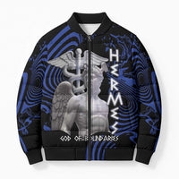 Ancient Greek Hermes Bomber Puffer Jacket God Of Boundaries - Wonder Print Shop