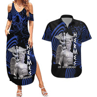 Ancient Greek Hermes Couples Matching Summer Maxi Dress and Hawaiian Shirt God Of Boundaries - Wonder Print Shop