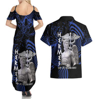Ancient Greek Hermes Couples Matching Summer Maxi Dress and Hawaiian Shirt God Of Boundaries - Wonder Print Shop
