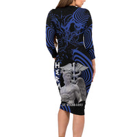 Ancient Greek Hermes Family Matching Long Sleeve Bodycon Dress and Hawaiian Shirt God Of Boundaries - Wonder Print Shop