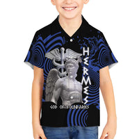 Ancient Greek Hermes Family Matching Long Sleeve Bodycon Dress and Hawaiian Shirt God Of Boundaries - Wonder Print Shop