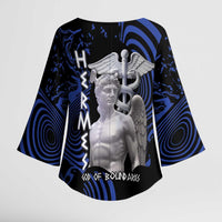 Ancient Greek Hermes Kimono Sleeve Blouse God Of Boundaries - Wonder Print Shop