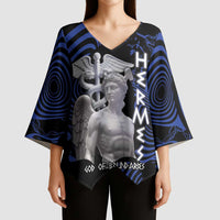 Ancient Greek Hermes Kimono Sleeve Blouse God Of Boundaries - Wonder Print Shop