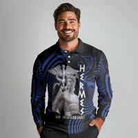 Ancient Greek Hermes Long Sleeve Polo Shirt God Of Boundaries - Wonder Print Shop