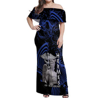 Ancient Greek Hermes Off Shoulder Maxi Dress God Of Boundaries - Wonder Print Shop