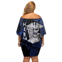 Ancient Greek Hermes Off Shoulder Short Dress God Of Boundaries - Wonder Print Shop
