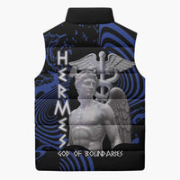 Ancient Greek Hermes Sleeveless Puffer Jacket God Of Boundaries - Wonder Print Shop