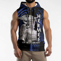 Ancient Greek Hermes Sleeveless Zip Hoodie God Of Boundaries - Wonder Print Shop