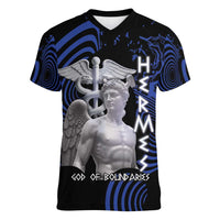 Ancient Greek Hermes Women V-Neck T-Shirt God Of Boundaries - Wonder Print Shop