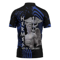 Ancient Greek Hermes Zipper Polo Shirt God Of Boundaries - Wonder Print Shop