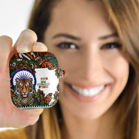 India Independence Day AirPods Case Royal Tiger Ashoka Chakra Paisley Pattern
