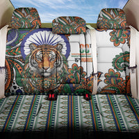 India Independence Day Back Car Seat Cover Royal Tiger Ashoka Chakra Paisley Pattern