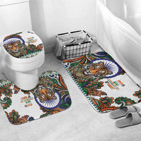 India Independence Day Bathroom Set Royal Tiger Ashoka Chakra Paisley Pattern