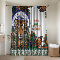 India Independence Day Bathroom Set Royal Tiger Ashoka Chakra Paisley Pattern