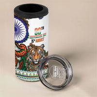 India Independence Day 4 in 1 Can Cooler Tumbler Royal Tiger Ashoka Chakra Paisley Pattern