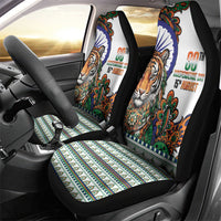 India Independence Day Car Seat Cover Royal Tiger Ashoka Chakra Paisley Pattern