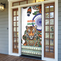 India Independence Day Door Cover Royal Tiger Ashoka Chakra Paisley Pattern