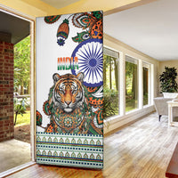 India Independence Day Door Cover Royal Tiger Ashoka Chakra Paisley Pattern