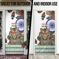 India Independence Day Door Cover Royal Tiger Ashoka Chakra Paisley Pattern