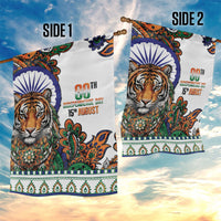 India Independence Day Garden Flag Royal Tiger Ashoka Chakra Paisley Pattern