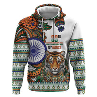 India Independence Day Hoodie Royal Tiger Ashoka Chakra Paisley Pattern