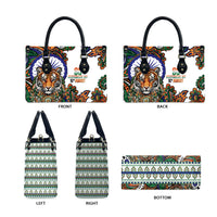 India Independence Day Leather Bag Royal Tiger Ashoka Chakra Paisley Pattern