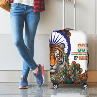 India Independence Day Luggage Cover Royal Tiger Ashoka Chakra Paisley Pattern