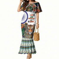 India Independence Day Mermaid Dress Royal Tiger Ashoka Chakra Paisley Pattern