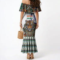 India Independence Day Mermaid Dress Royal Tiger Ashoka Chakra Paisley Pattern