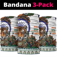 India Independence Day Neck Gaiter Royal Tiger Ashoka Chakra Paisley Pattern