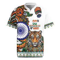 India Independence Day Rugby Jersey Royal Tiger Ashoka Chakra Paisley Pattern