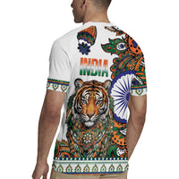 India Independence Day Rugby Jersey Royal Tiger Ashoka Chakra Paisley Pattern