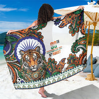 India Independence Day Sarong Royal Tiger Ashoka Chakra Paisley Pattern