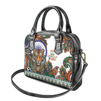 India Independence Day Shoulder Handbag Royal Tiger Ashoka Chakra Paisley Pattern