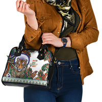 India Independence Day Shoulder Handbag Royal Tiger Ashoka Chakra Paisley Pattern