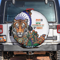 India Independence Day Spare Tire Cover Royal Tiger Ashoka Chakra Paisley Pattern