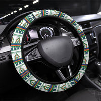 India Independence Day Steering Wheel Cover Royal Tiger Ashoka Chakra Paisley Pattern
