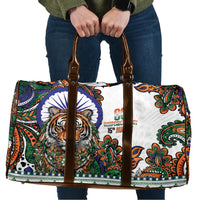 India Independence Day Travel Bag Royal Tiger Ashoka Chakra Paisley Pattern