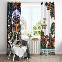 India Independence Day Window Curtain Royal Tiger Ashoka Chakra Paisley Pattern