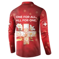 Switzerland Button Sweatshirt One For All All For One - Wonder Print Shop